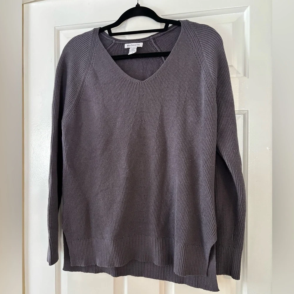 Athleta Ribbed V-Neck Sweater - Size Small - NWOT
